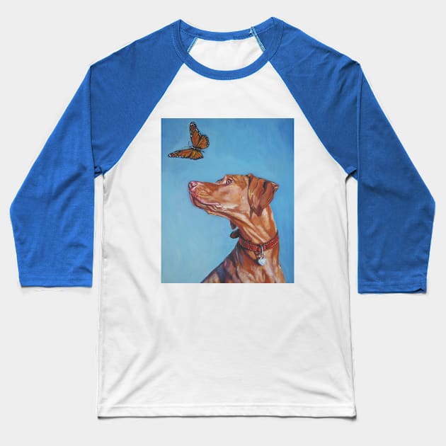 Vizsla Fine Art Painting Baseball T-Shirt by LASHEPARD